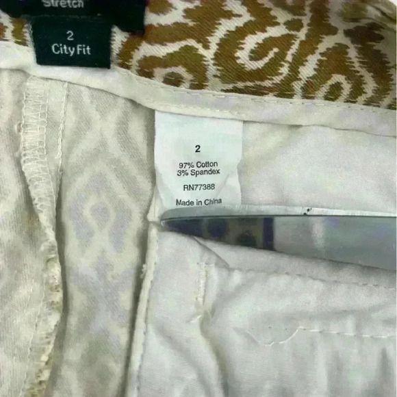 J Crew Womens Size 2 Pants City Fit Stretch Bronze Cream 24" Ankle - Picture 2 of 10